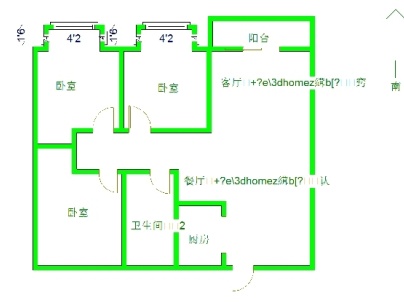 望湖新村 3室 2厅 95平米