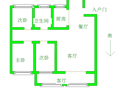 绿城诚园 3室 2厅 115.88平米