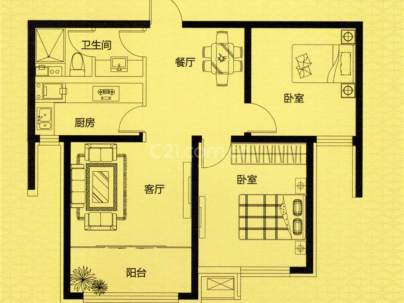 宝厦丽景一期 2室 1厅 89平米