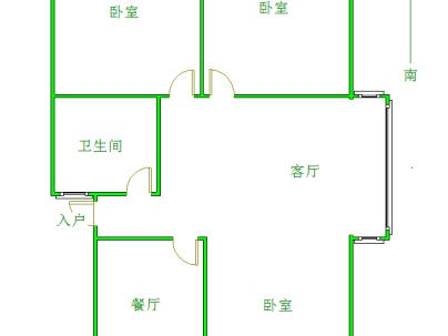 怡园小区 2室 2厅 98平米