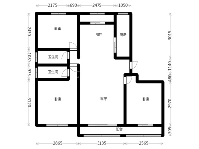 中湖明月云竹苑 3室 2厅 129平米