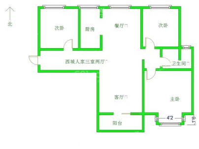 西城人家C区 3室 2厅 110平米