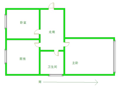 联通公司家属院 2室 1厅 49平米