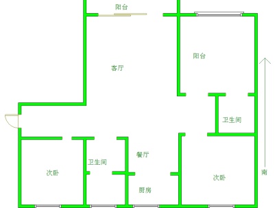 北苑枫景 3室 2厅 125.71平米