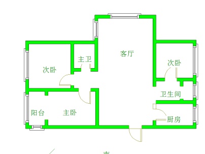 御溪美景 3室 2厅 113平米