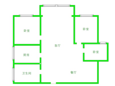 合欢家园 3室 2厅 107平米