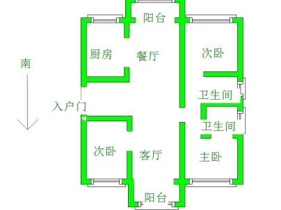 顺达金水湾 3室 2厅 133平米