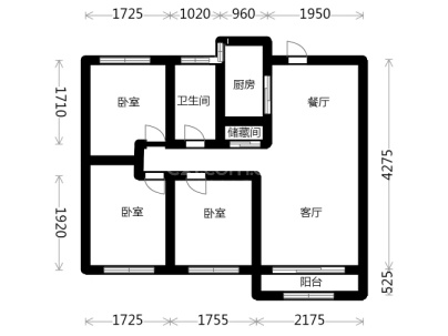 港利·文庭雅苑 3室 2厅 100平米