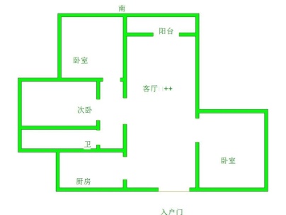 北苑枫景 3室 1厅 97平米