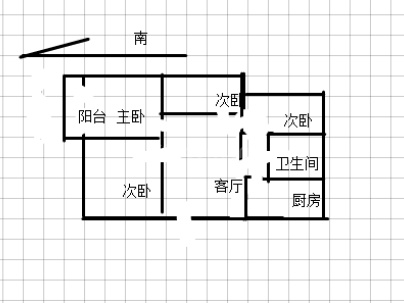 进修学校家属楼 3室 2厅 62平米