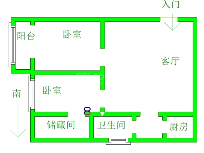 海通财富广场 2室 1厅 98.8平米