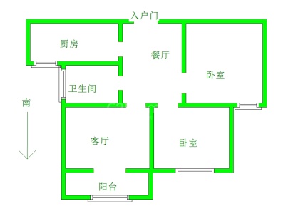 金百合 2室 2厅 94.1平米