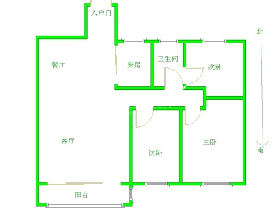 吾悦华府 3室 2厅 97平米