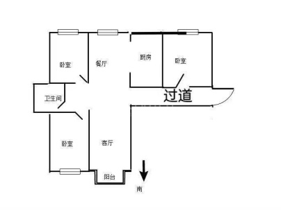 德城新天地 3室 2厅 108.5平米