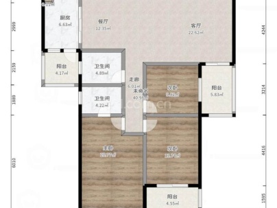 华富世家（3期、5期） 3室 2厅 131.2平米