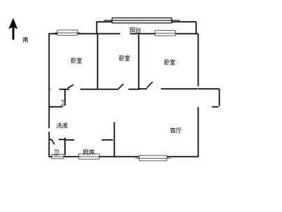 军分区家属院(火车站) 3室 1厅 97平米