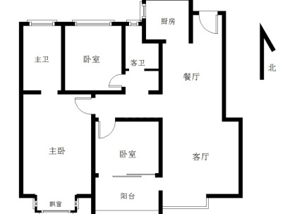 润泓中堂(高层) 3室 2厅 115平米