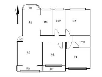 锦绣花园 3室 2厅 141.77平米