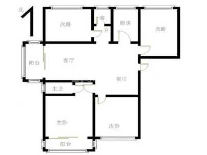润泓中堂(高层) 3室 2厅 134平米