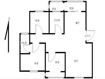 应天花园(步梯) 3室 2厅 148.8平米