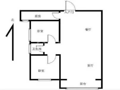 应天翡翠公馆 2室 2厅 90平米