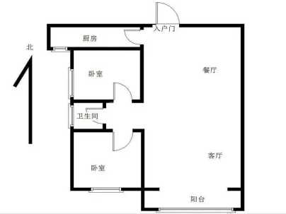 应天翡翠公馆 2室 2厅 86平米