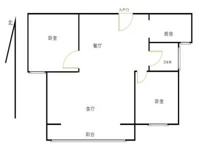 信华城一期(小高层) 2室 2厅 91平米