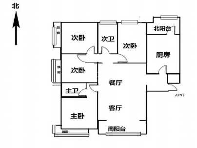 名门城(高层) 4室 2厅 156.8平米