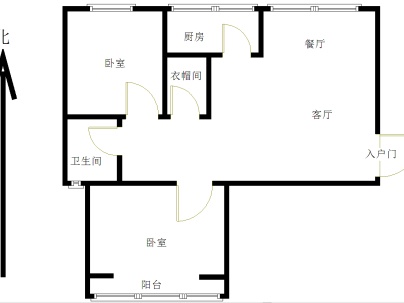 应天翡翠公馆 2室 2厅 93平米