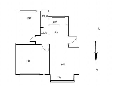 九州社区 2室 2厅 80平米