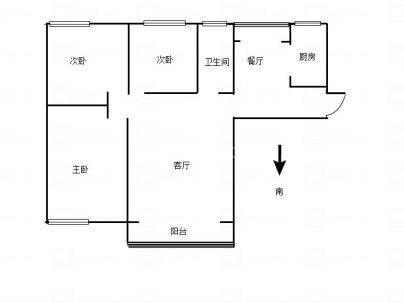 世纪花园(淮河路) 3室 2厅 124平米
