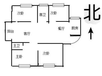 天明城(高层) 4室 2厅 133平米