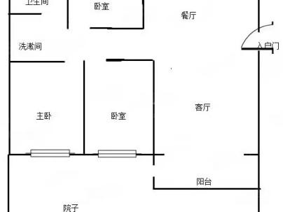 天祥花园(商品房) 3室 2厅 120平米