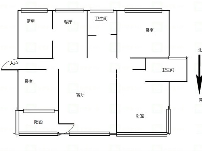 上海城市花园(步梯) 3室 2厅 128平米