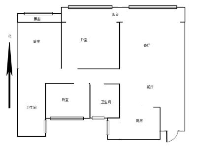 建业橙园 3室 2厅 121平米