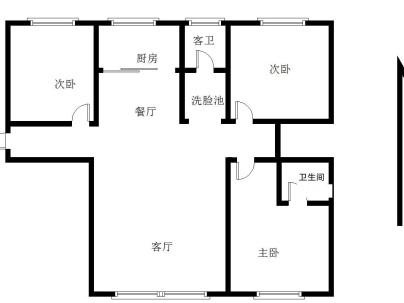 兆隆金盾国际(珠江路) 3室 2厅 135平米