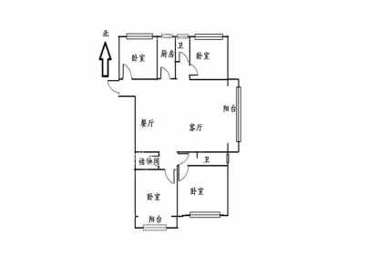 信华城四期(小高层) 3室 2厅 114平米