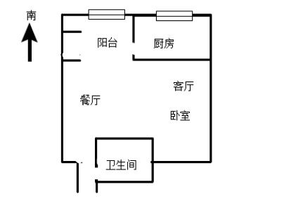 兆隆金盾国际(珠江路) 1室 1厅 50平米