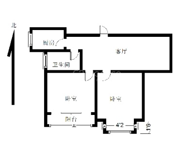 田园社区C9 2室 1厅 81平米