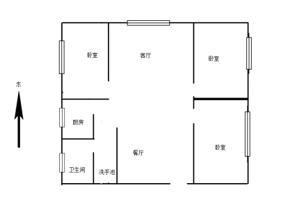 锦绣家园(清凉寺) 3室 1厅 100平米