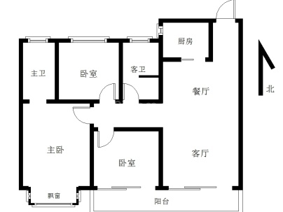 润泓中堂(高层) 3室 2厅 118平米