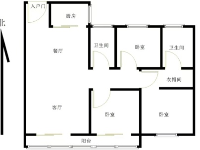 建业新筑(高层) 3室 2厅 127.3平米
