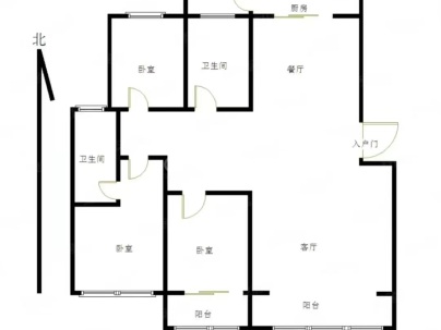 应天花园(步梯) 3室 2厅 146平米