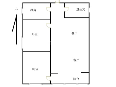 建业联盟新城 2室 1厅 74平米