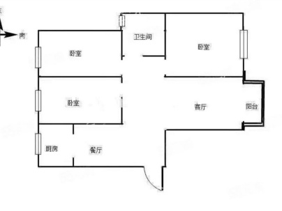 东华锦城 3室 1厅 120平米