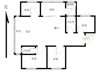 兆隆金盾国际(珠江路) 4室 2厅 169平米