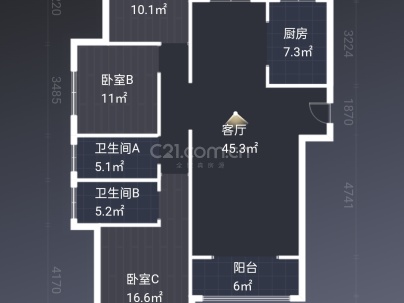 菱花富贵园 3室 2厅 150平米