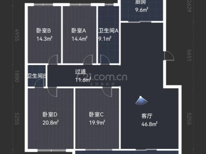 明珠东云轩 4室 4厅 186.65平米