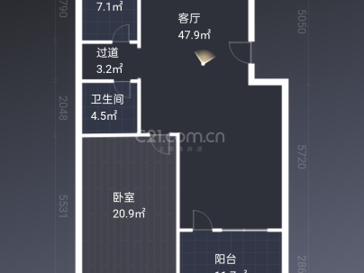 紫金城公寓 2室 2厅 117平米