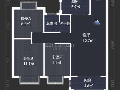皇营东郡 3室 2厅 109.8平米